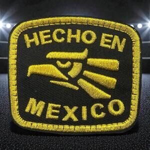 Hecho En Mexico 3x2.25 Hoop And Loop Embroidered Patch Badge Mexican Eagle